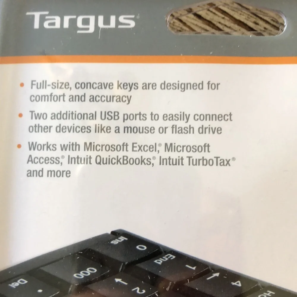 Targus Ultra Mini USB Keypad USB Port Connector Plug Play PC MAC 10 Key PAUK10U